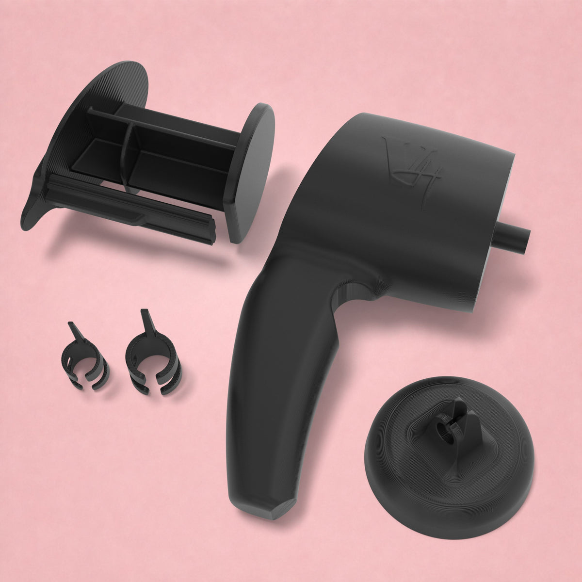 Black Velion Hair Highlight Gun with pusher, cap and interchangeable applicator nozzles [gallery:black]