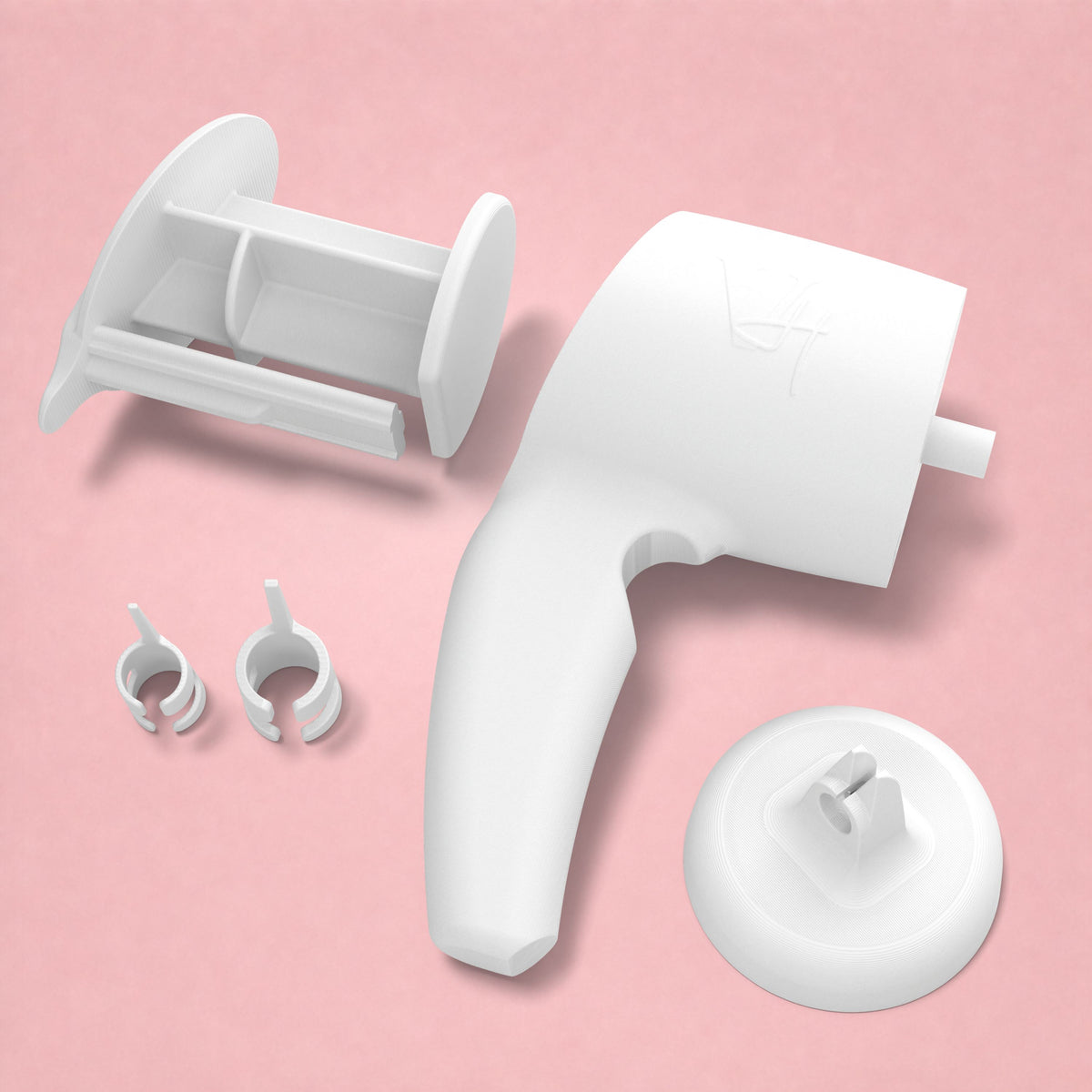 White Velion Hair Highlight Gun with pusher, cap and interchangeable applicator nozzles [gallery:white]